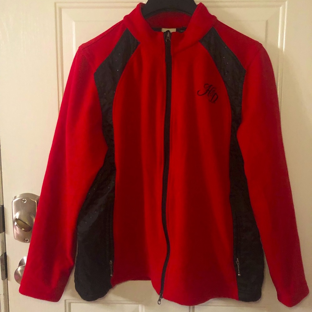 Harley Davidson Red & Black quilted fleece